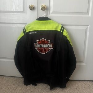 Harley-Davidson Men's Black and Neon Yellow Jacket